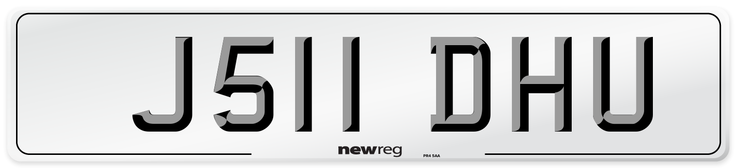 J511 DHU Front Number Plate
