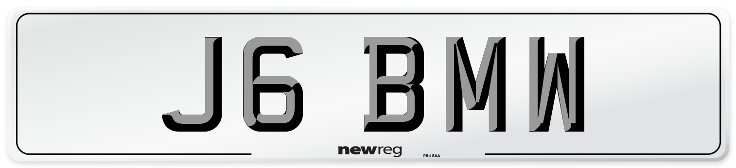 J6 BMW Front Number Plate