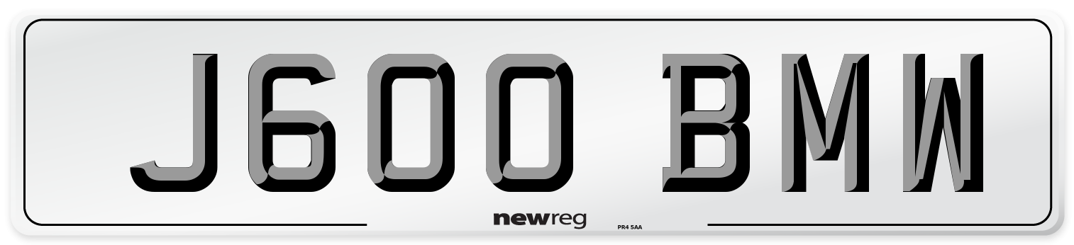 J600 BMW Front Number Plate