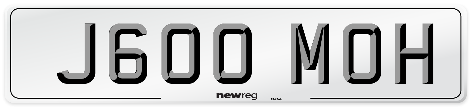 J600 MOH Front Number Plate