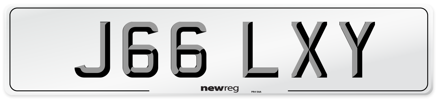 J66 LXY Front Number Plate