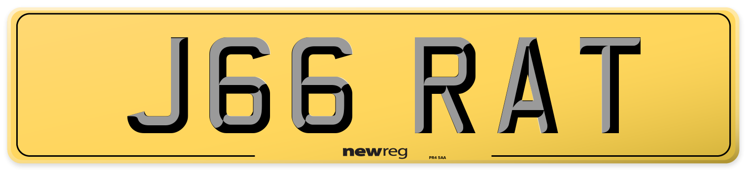 J66 RAT Rear Number Plate