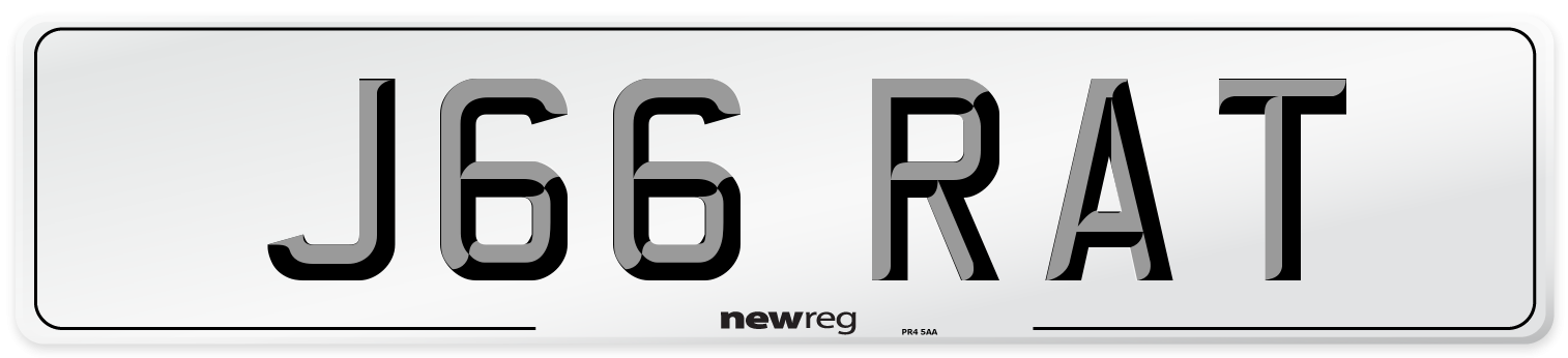 J66 RAT Front Number Plate