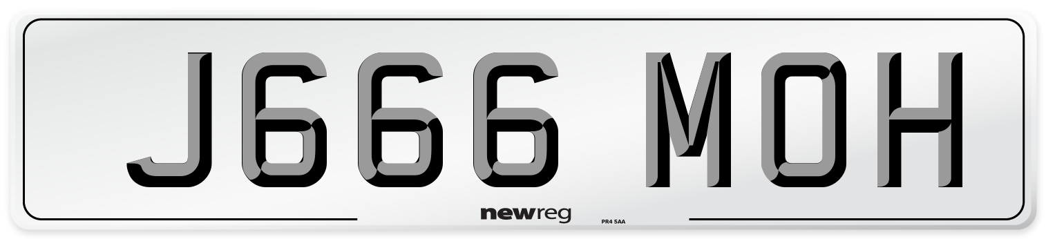 J666 MOH Front Number Plate