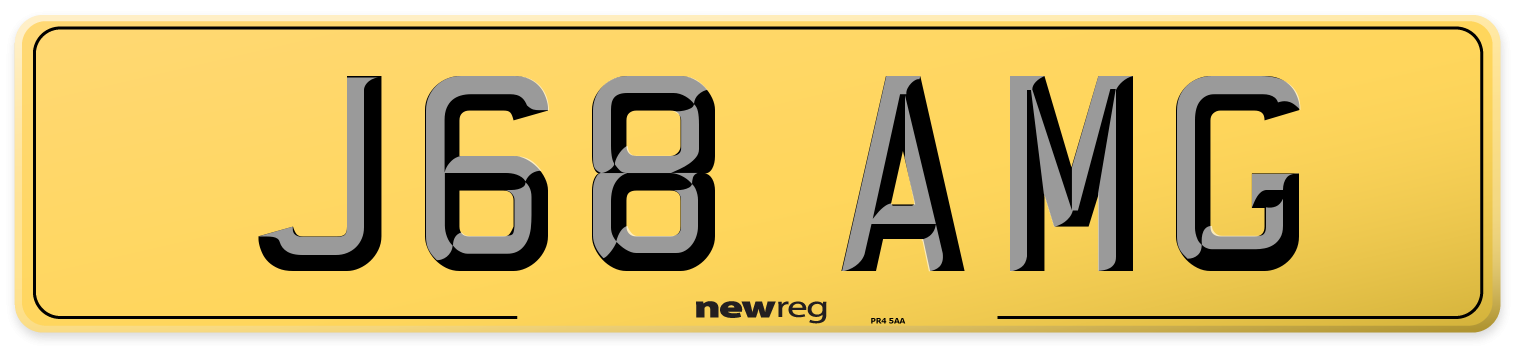 J68 AMG Rear Number Plate