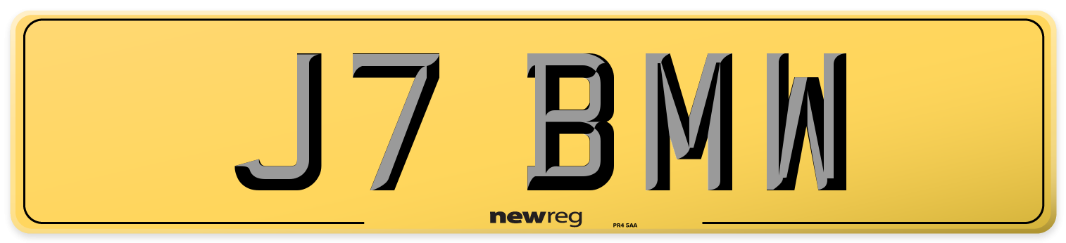J7 BMW Rear Number Plate