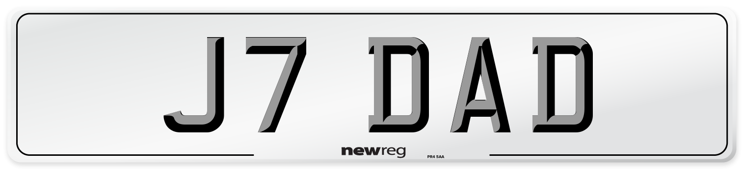 J7 DAD Front Number Plate