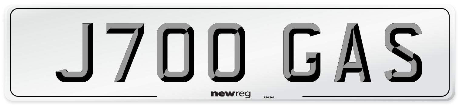 J700 GAS Front Number Plate