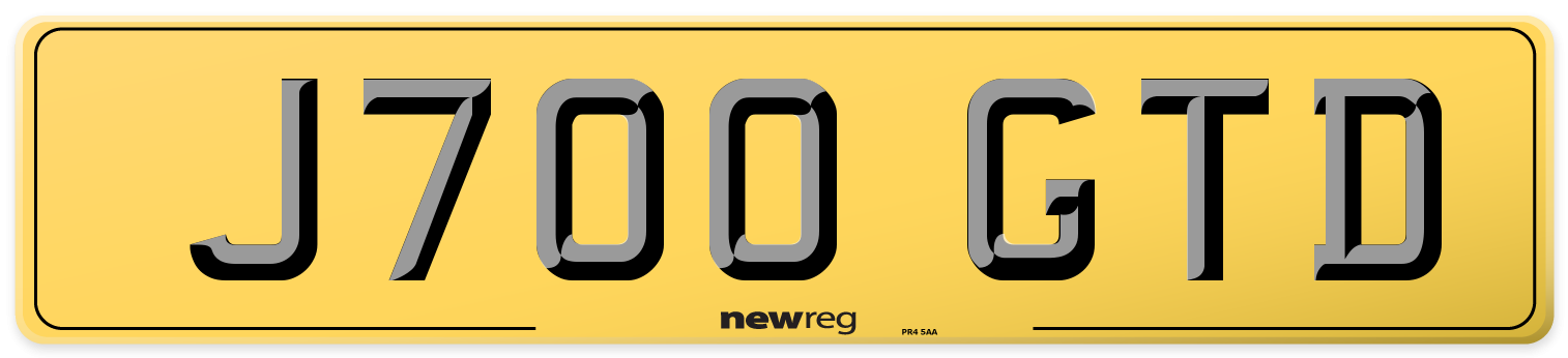 J700 GTD Rear Number Plate