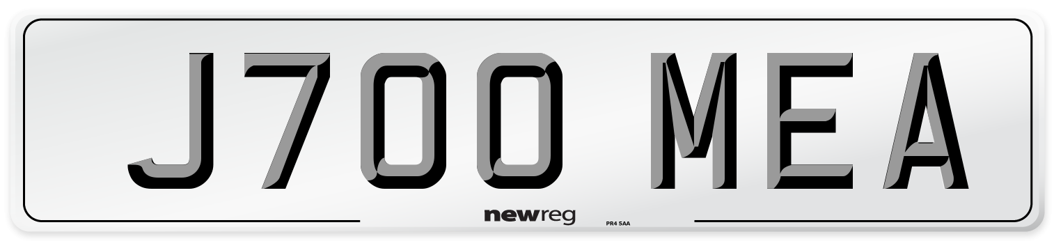 J700 MEA Front Number Plate