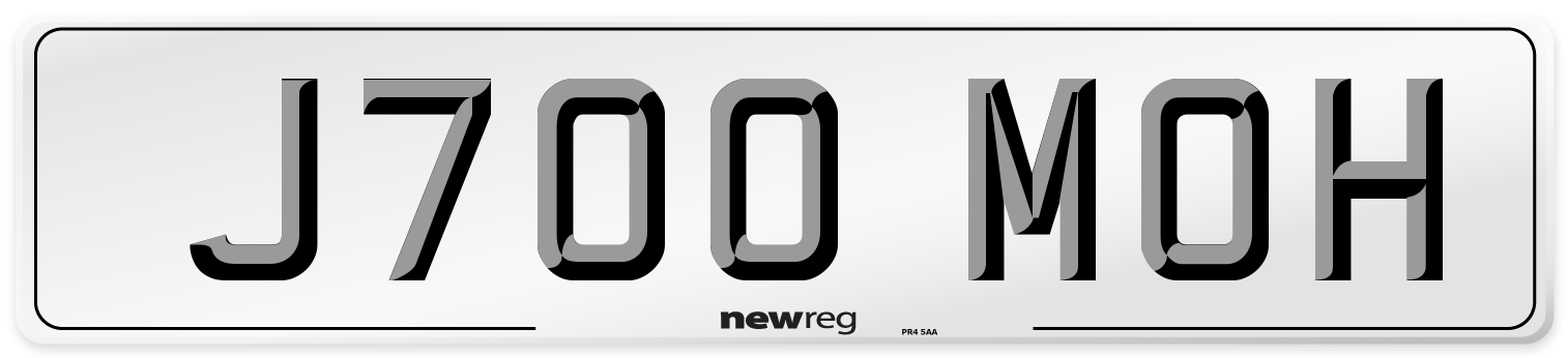 J700 MOH Front Number Plate