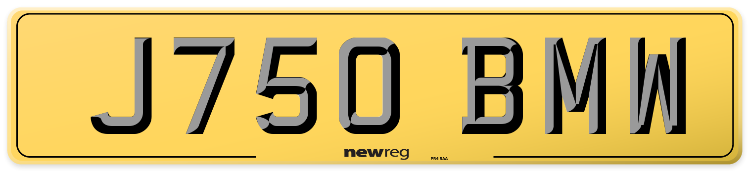 J750 BMW Rear Number Plate