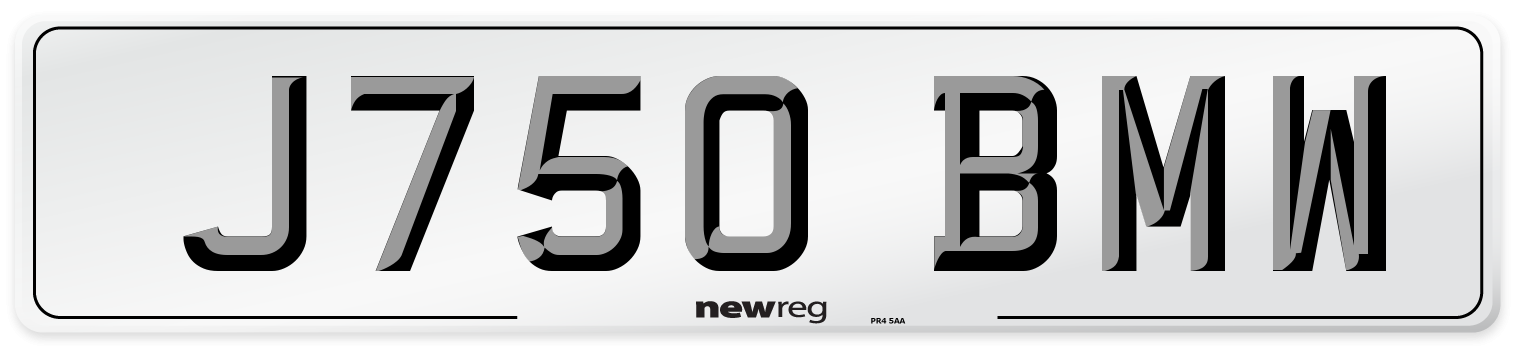 J750 BMW Front Number Plate