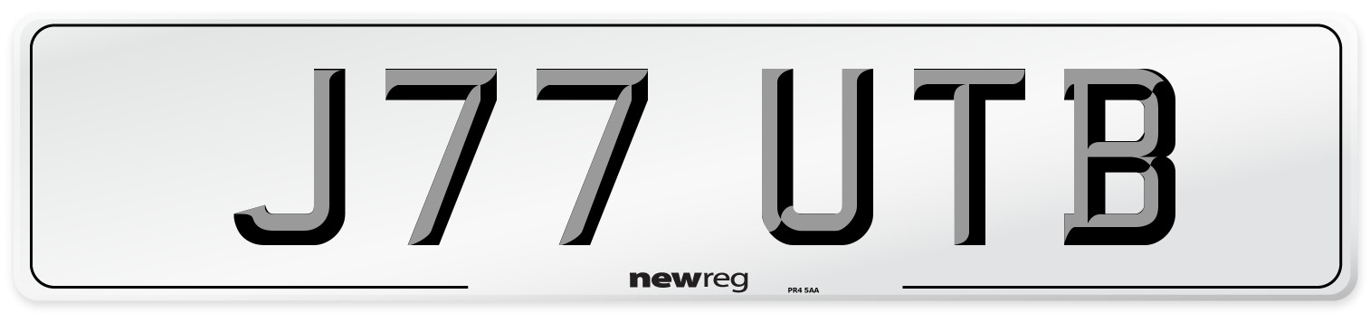 J77 UTB Front Number Plate