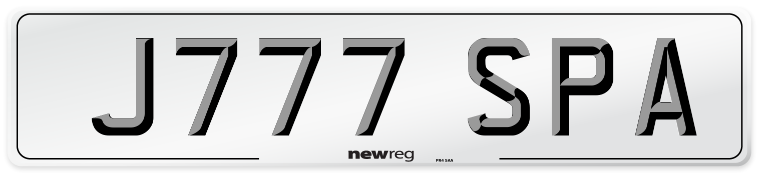 J777 SPA Front Number Plate