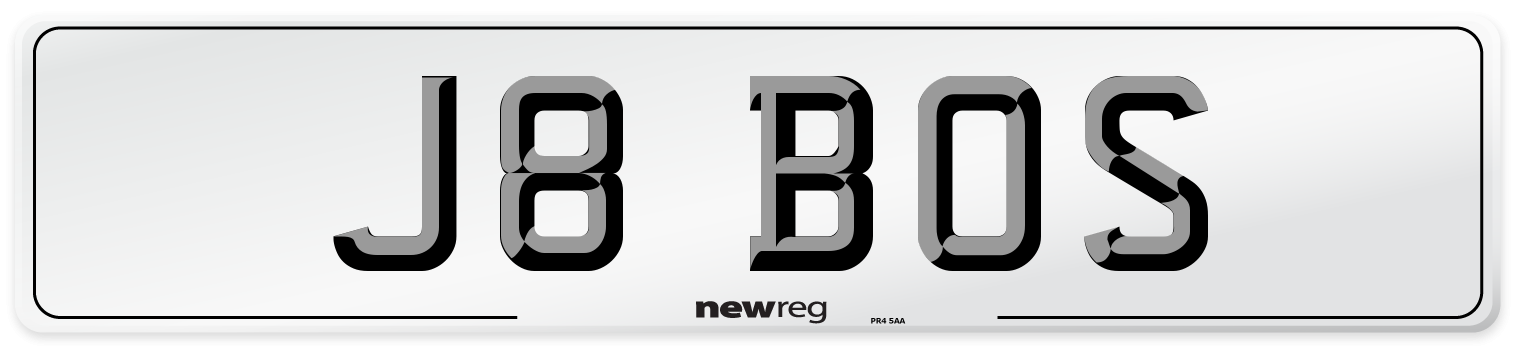 J8 BOS Front Number Plate
