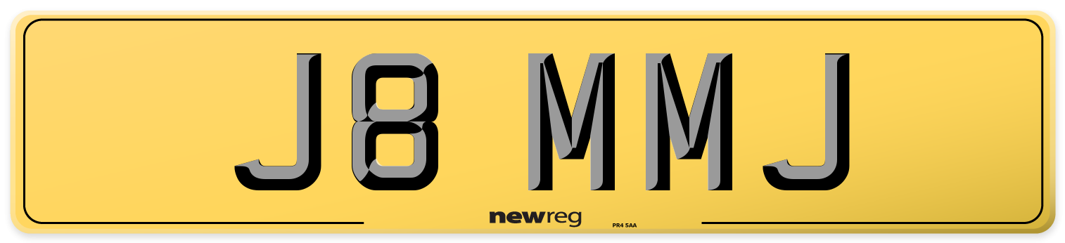 J8 MMJ Rear Number Plate