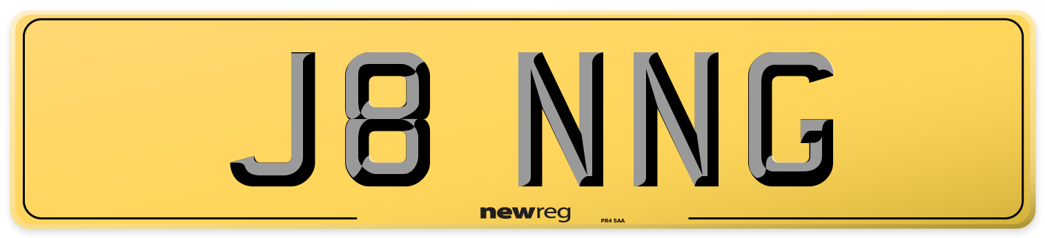 J8 NNG Rear Number Plate