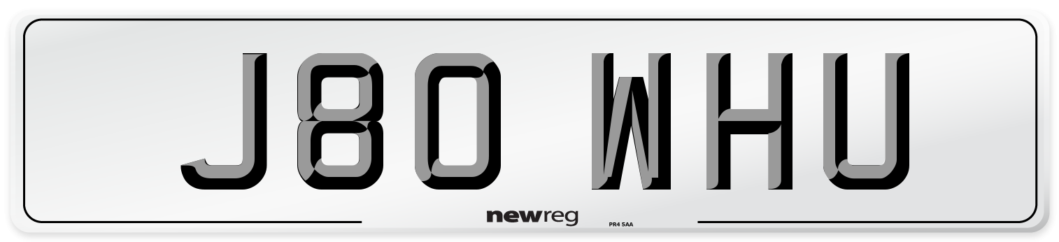 J80 WHU Front Number Plate