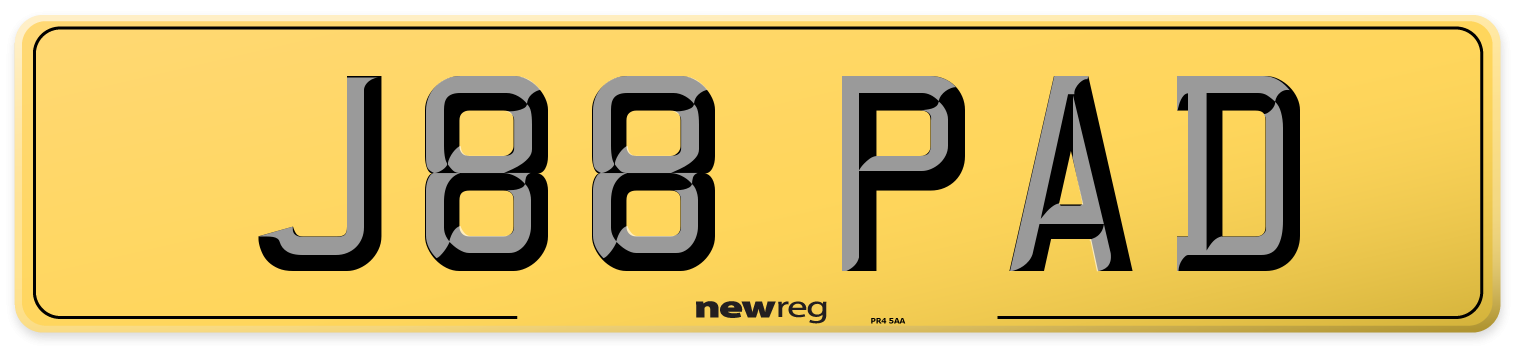 J88 PAD Rear Number Plate