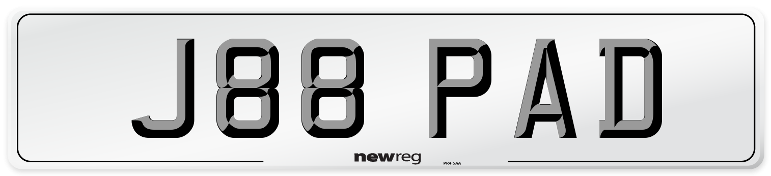 J88 PAD Front Number Plate