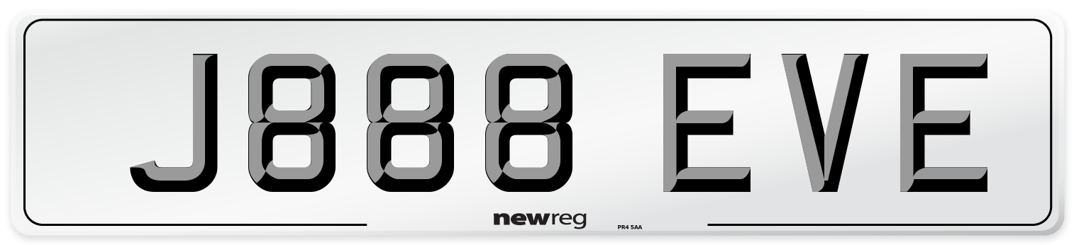 J888 EVE Front Number Plate