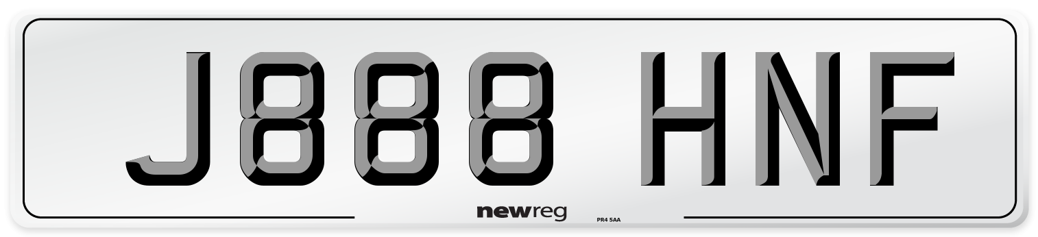 J888 HNF Front Number Plate
