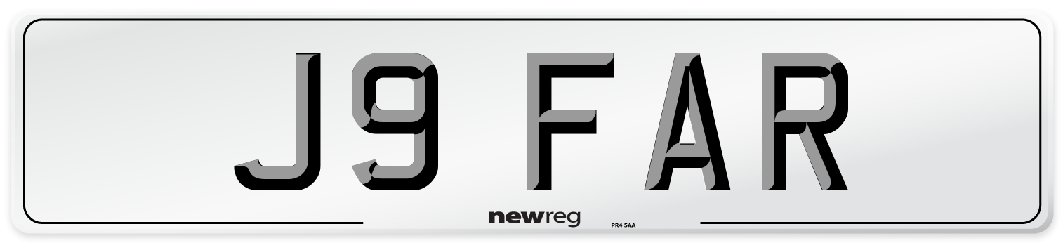 J9 FAR Front Number Plate