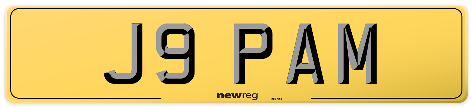 J9 PAM Rear Number Plate