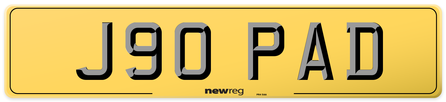 J90 PAD Rear Number Plate