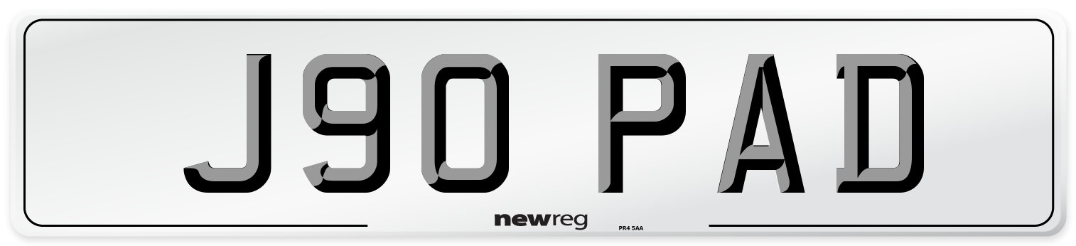 J90 PAD Front Number Plate