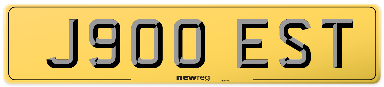 J900 EST Rear Number Plate