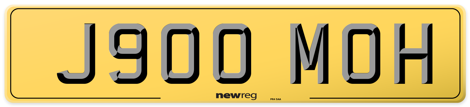 J900 MOH Rear Number Plate