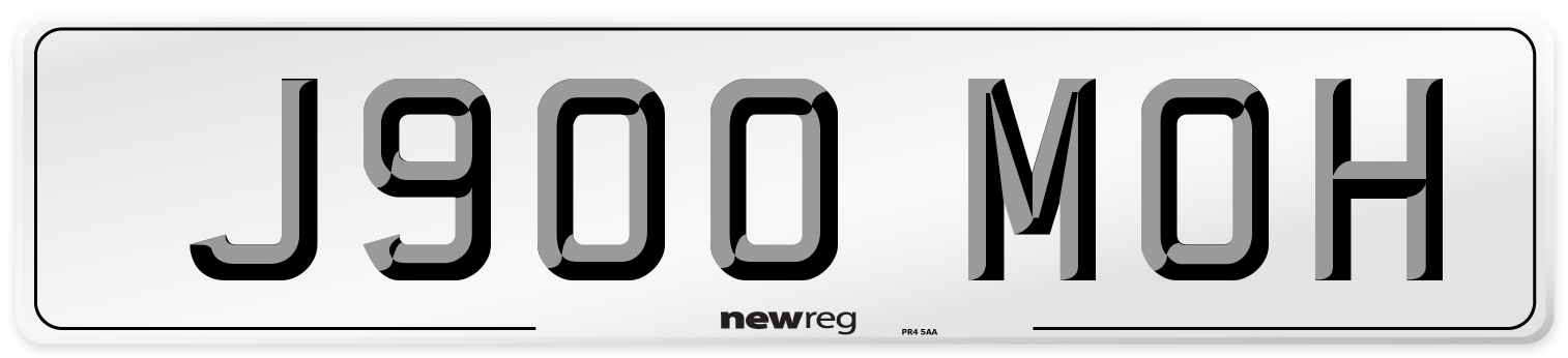 J900 MOH Front Number Plate