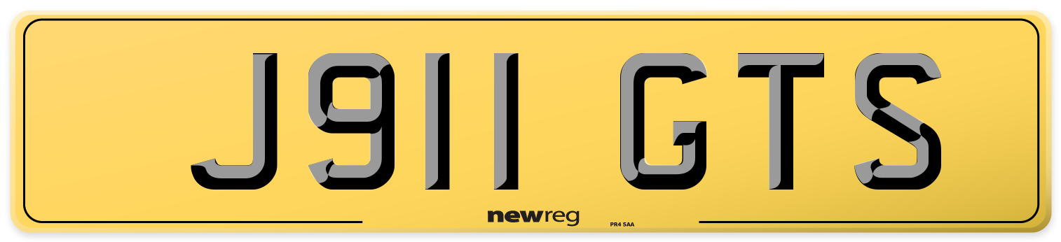 J911 GTS Rear Number Plate