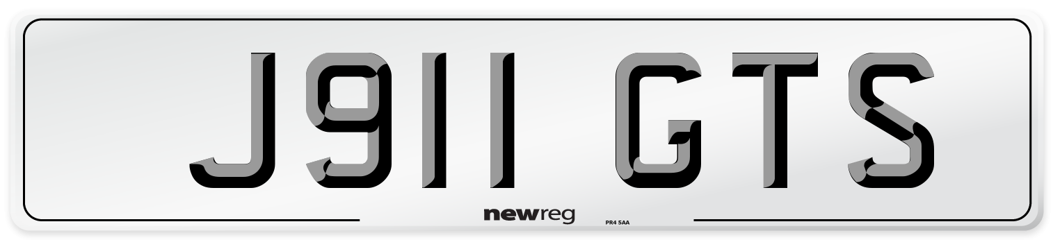 J911 GTS Front Number Plate