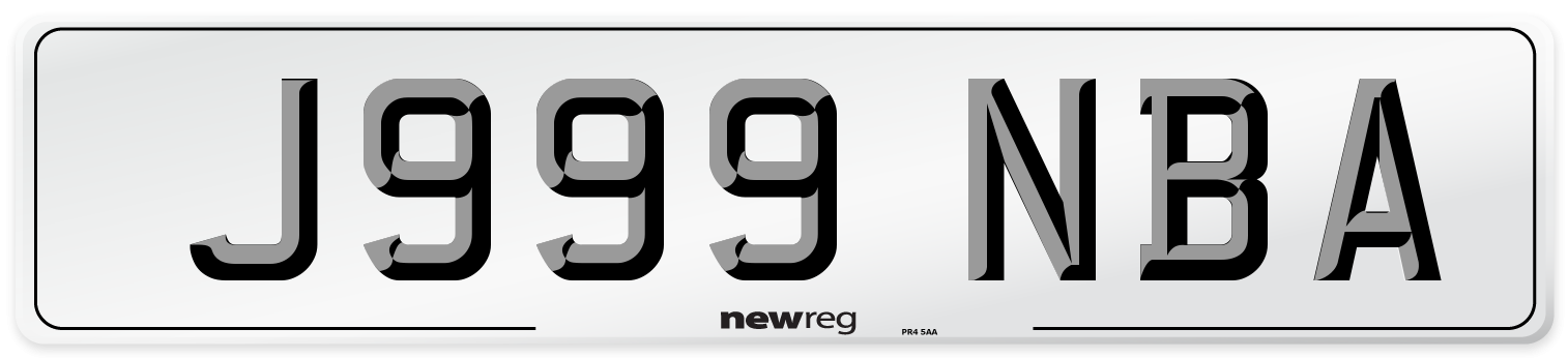 J999 NBA Front Number Plate