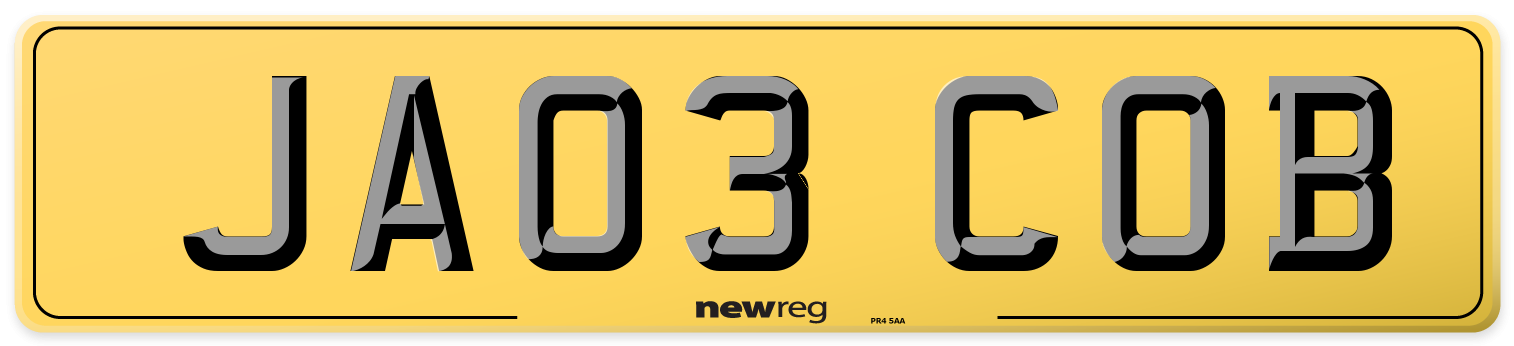JA03 COB Rear Number Plate
