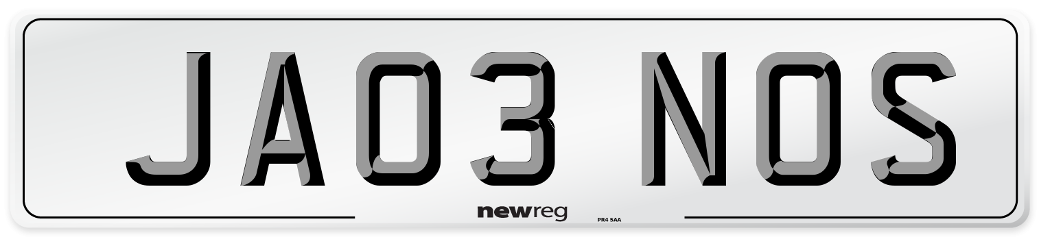 JA03 NOS Front Number Plate