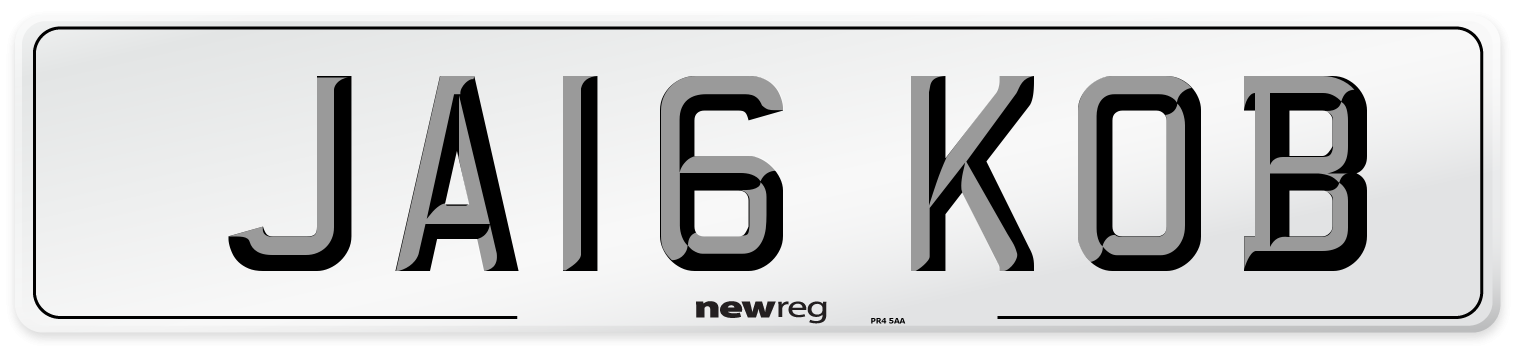 JA16 KOB Front Number Plate