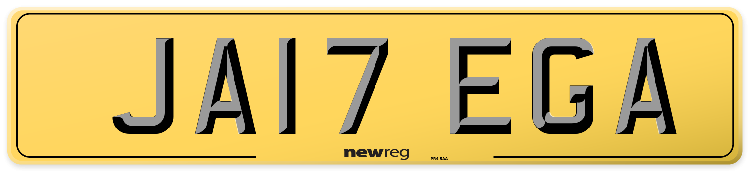 JA17 EGA Rear Number Plate