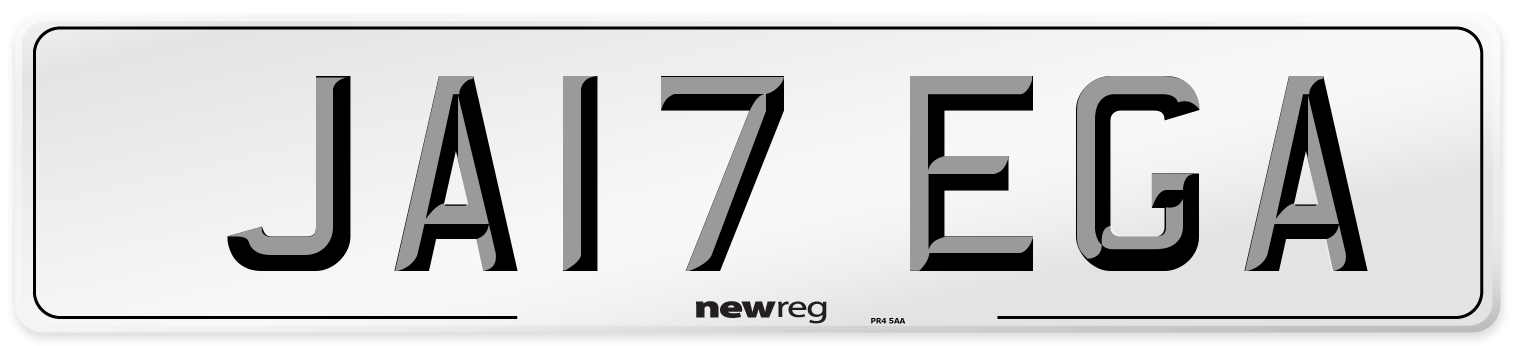 JA17 EGA Front Number Plate
