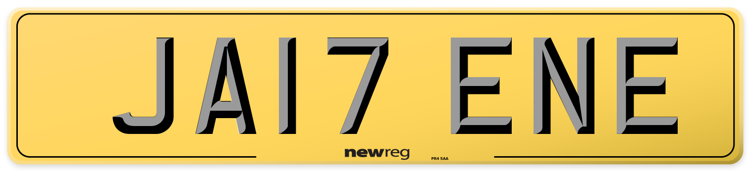 JA17 ENE Rear Number Plate