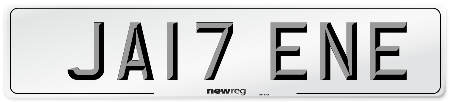 JA17 ENE Front Number Plate