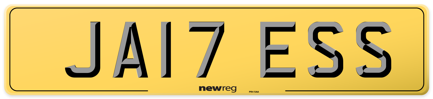 JA17 ESS Rear Number Plate