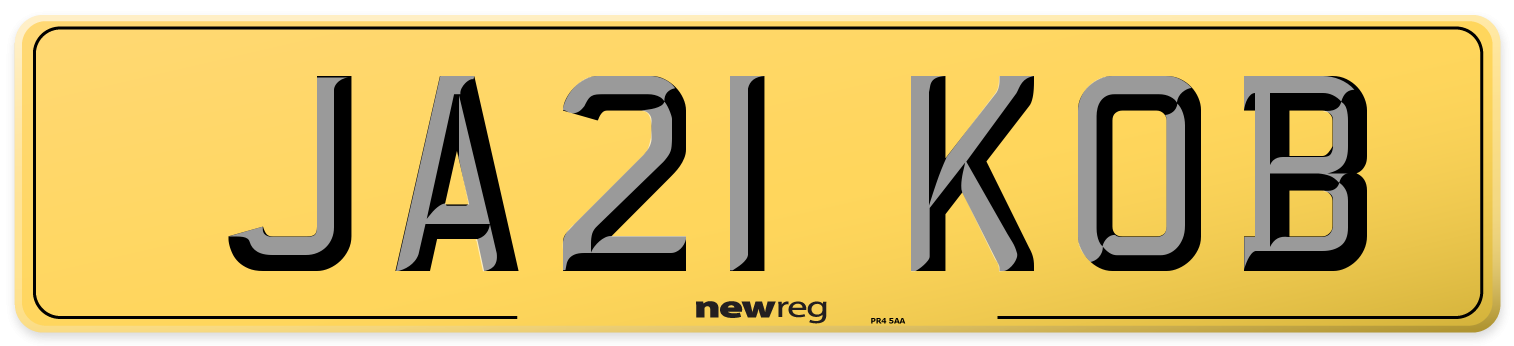 JA21 KOB Rear Number Plate
