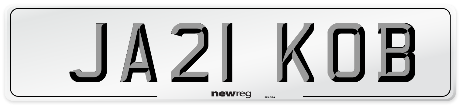 JA21 KOB Front Number Plate