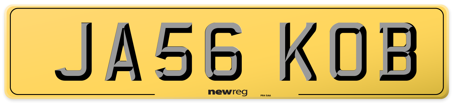 JA56 KOB Rear Number Plate