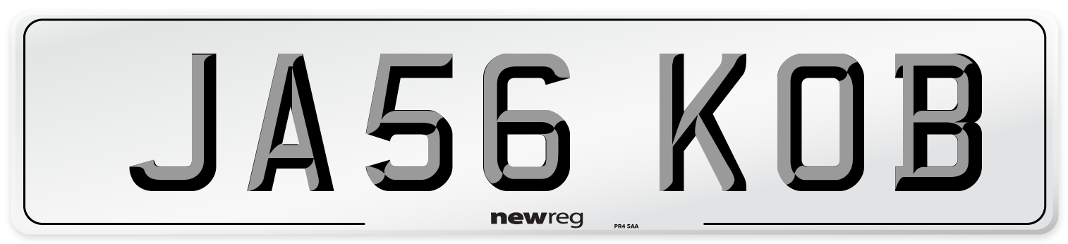 JA56 KOB Front Number Plate