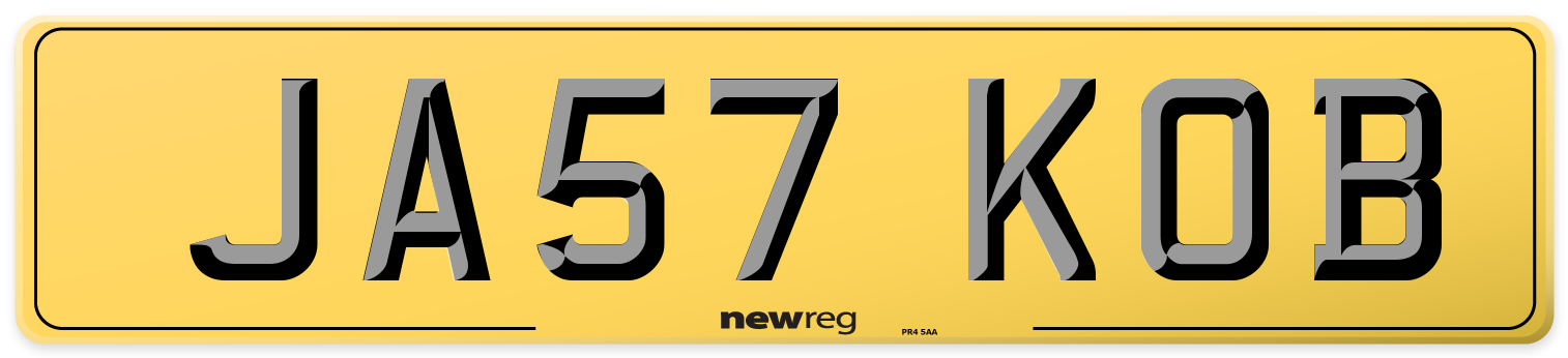 JA57 KOB Rear Number Plate
